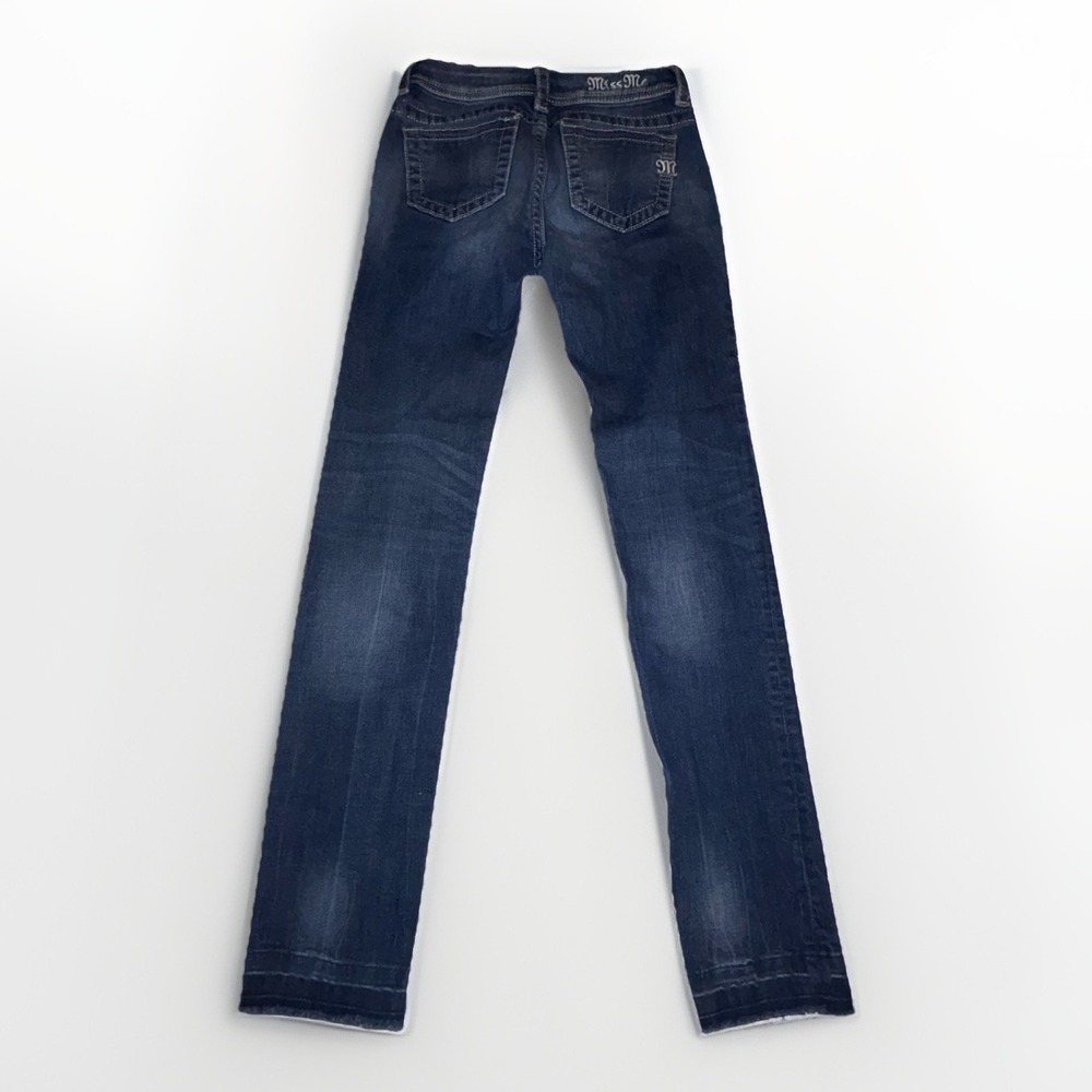 Miss Me Girls Denim Skinny Jeans Size 14‎ Raw Hem Mid Rise Medium Wash - Picture 7 of 7